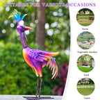 giole Metal Wacky Rooster Garden Statue for, Patio, Backyard, Lawn