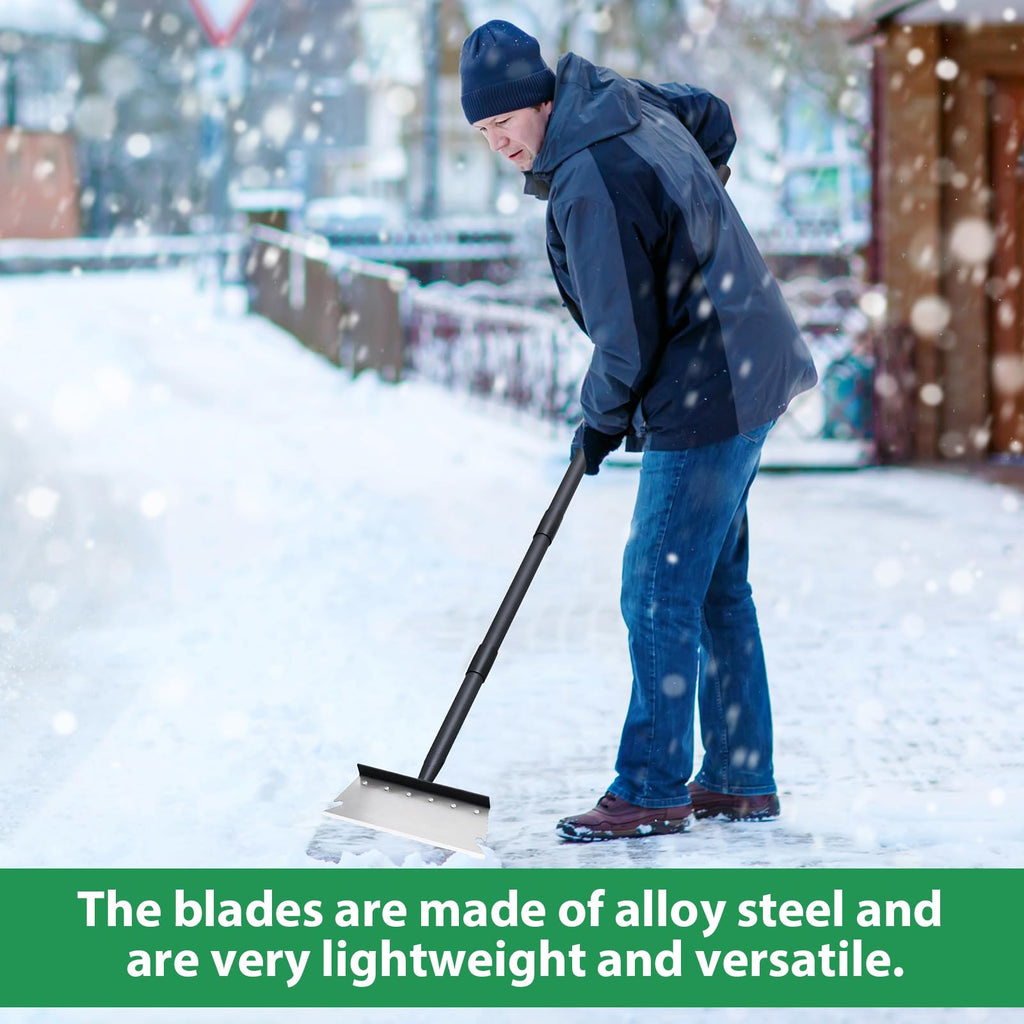 Pragmatist Garden Shovel, Ice Scraper, Multifunctional Cleaning Shovel with 59" Adjustable Handle Heavy Duty Garden Tool for Lawn Edging, Scraping, Weed and Ice Removal