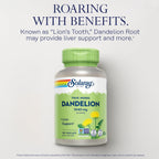 Solaray Dandelion Root 1040 mg - Natural Dandelion Root Supplement for Women and Men, Herbal Caps for Health Support, Non GMO Project Verified - 60 Vegan Capsules