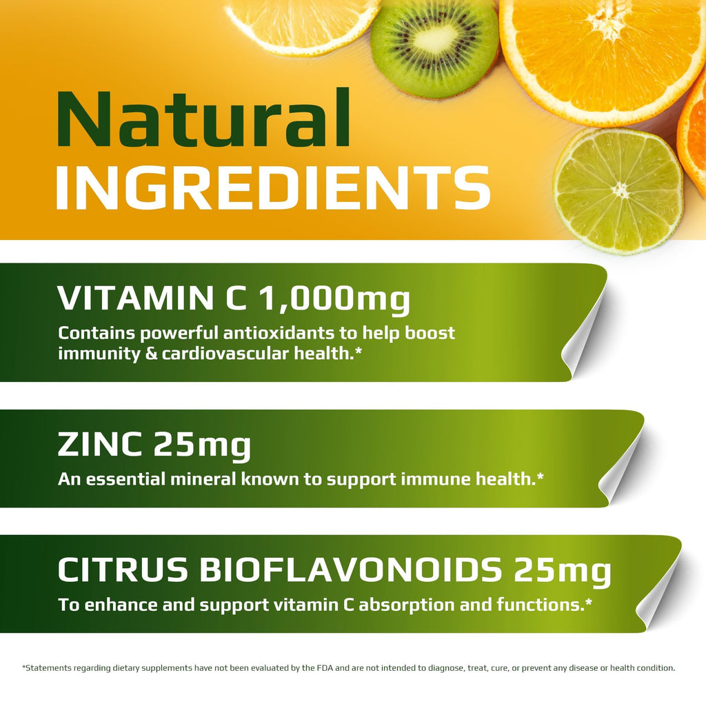MUSCLE FOOD LABS | Vitamin C + ZINC | C - 1000 | VIT C 1000mg | Zinc 25mg | Citrus Bioflavonoids 25mg | Non-GMO & Gluten Free | 120 Capsules