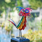 Natelf Wacky Metal Owl Yard Statue Decoration Outdoor Bird Figurine