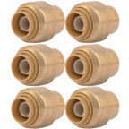 SharkBite 3/8 Inch (1/2 Inch OD) Push Cap, Pack of 6, Push to Connect Brass Plumbing Fitting, PEX Pipe, Copper, CPVC, PE-RT, HDPE, U512LF