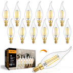 IINVGOOD Dimmable LED Candelabra Bulbs 40 Watt Equivalent, 2700K Soft Warm White Chandelier Light Bulbs, 4W 460 Lumens Flame Tip Candle Light Bulbs, E12 Base Bulbs, 90+CRI, 12 Packs