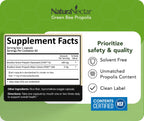 NaturaNectar - Green Bee Propolis Capsules - NSF Contents Certified Brazilian Green Propolis - Gluten-Free Propolis Supplements with Flavonoids - Naturally Sourced Through Ethical Beekeeping (60pcs.)