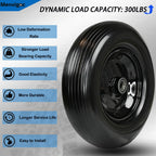 4.80/4.00-8 Solid Wheel with 1" Bore, 4.80-8 Tire with 3" Centered Hub - Complete Kit Includes Bearings & Spacers - for Wheelbarrow Log Splitter Wheel Barrel Yard Cart Garden Wagons - 2Pack