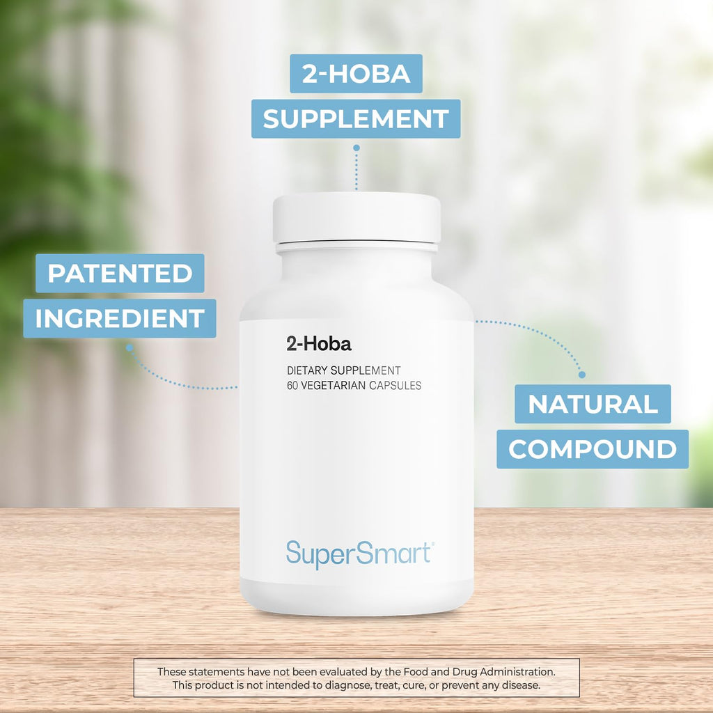 Supersmart 2-HOBA Supplement 100mg per Day (Hobamine) - 2-Hydroxybenzylamine | Non-GMO & Gluten Free - 60 Vegetarian Capsules