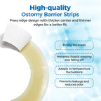 Sunliech 20 Pcs Elastic Ostomy Barrier Strips, Medical Grade Hydrocolloid, Ostomy Supplies, Skin Adhesive Ostomy Barrier Tape, Waterproof Leak for Ostomy Bag Ostomy Colostomy Ileostomy Supplies