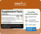 NaturaNectar - Brown Bee Propolis - NSF Contents Certified - Premium Brazilian Propolis - Gluten-Free Supplement with Flavonoids, FLAV-B and PWE - Naturally Sourced Through Ethical Beekeeping (60pcs.)