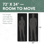 Gaiam Essentials Thick Yoga Mat with Easy-Cinch Strap (Black, 10mm)