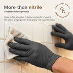 SUP Powder-Free Nitrile Exam Gloves, 100 Count, Food Safe Latex-Free Medical Non-Sterile Cooking Disposable Glove, Black (Medium)