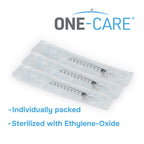 ONE-CARE Luer-Lock Syringe, 1 mL, 100 Count, Blister-Packed