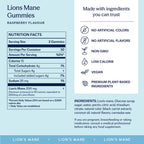 TRIP Lion’s Mane Gummies with 2000mg Lion’s Mane Mushrooms Extract Per Serving, Vegan, Naturally Flavored On the Go Chewable Gummy, Delicious Raspberry Flavor, 1 Bag, 60 Count