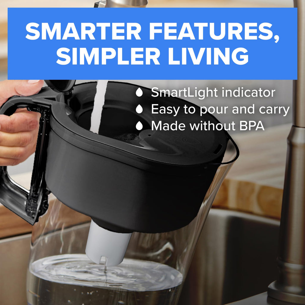 Brita Large 10 Cup Water Filter Pitcher, 1 BritaPlus Filter, Everyday, Black (Package May Vary)