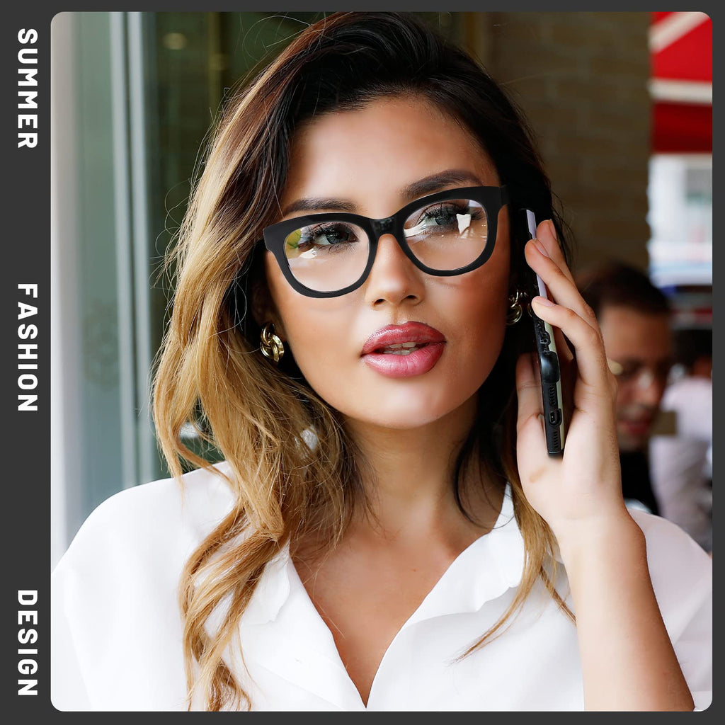 KSSESSE Reading Glasses for Women Men Square Oval Readers with Spring Hinge Thick Frame Style (Mixed Colors-C1, 1.75, x)
