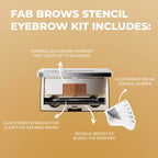 Fab Brows Duo Eyebrow Kit, Ultimate Brow Stencil Kit with Compact Powder Mirror and Eyebrow Shaper, Waterproof Eyebrow Makeup Kit Contour Palette, Eyebrow Cosmetics, (Slate/Black)