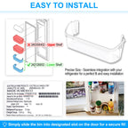 [2 PACK] UPGRADED 242126602 Refrigerator Door Bin Shelf Replacement For Frigidaire Door Shelf Replacement -LFSS2612TF0 LFSS2612TF4 Frigidaire Door Bin Bottom Shelf Parts 2421266 PS12364199 Shelves