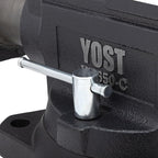 Yost HD650-C Heavy Duty 6-1/2 Inch Mechanics Work Bench Vise | Heavy Duty Woodworking & Metal Work Table with Secure Grip Swivel Base | 60,000 PSI Casting Iron Material with Extra-large Anvil Surface