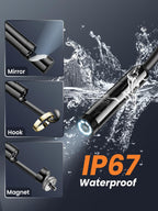 Vorth Endoscope Camera with Light, 1920P HD Borescope with 8 LED Lights, 16.5 FT Semi-Rigid Snake Inspection Camera, IP67 Waterproof Drain Pipe Borescope Mens Tool for iOS and Android