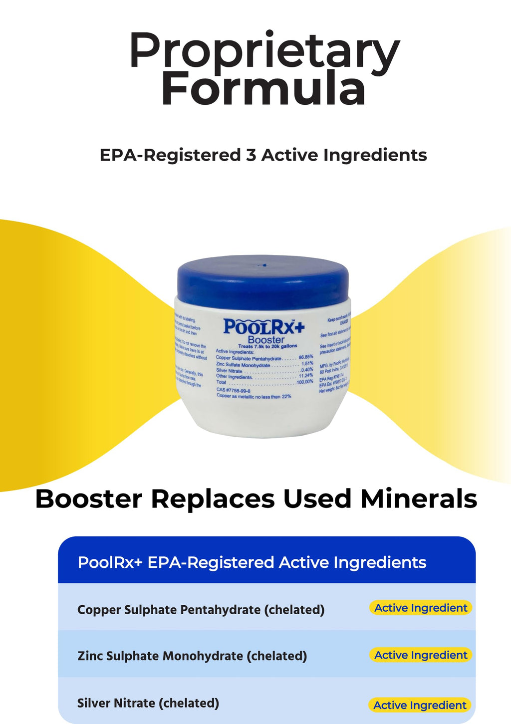 Pool RX 332004 4-Pack PoolRx+ Booster Blue Swimming Pool Algaecide, 4 Pack