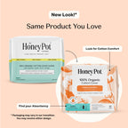 The Honey Pot Company - 64ct - Sanitary Pads for Women - Non-Herbal Heavy Overnight w/Wings - Organic Cotton Cover & Ultra-Absorbent Pulp Core - Feminine Care