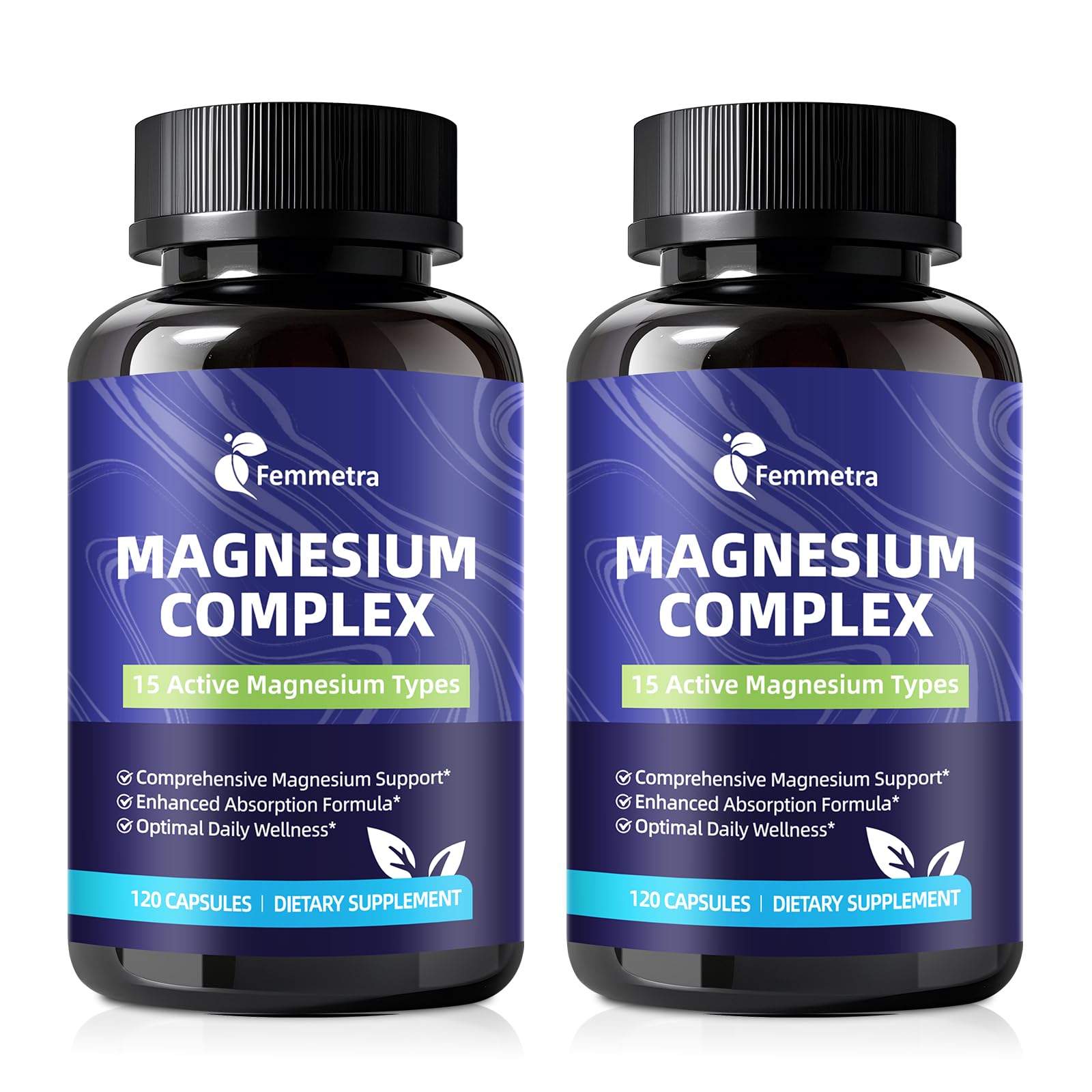 Magnesium Complex for Women Men 1350mg 15 in 1 Pure Magnesium Supplement with Magnesium Glycinate Citrate Malate Taurate Oxide Magnesio, for Muscle, Heart, Relaxation & Nerve Support, Vegan 60 Days