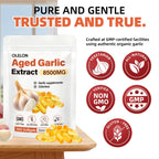 OLELON Aged Garlic Extract 350 Softgels - 8500mg High Potency, Odorless, Non-GMO & Organic Garlic Supplement for Heart Health, Immune Support & Antioxidant Benefits
