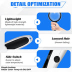 Large Magnifying Glass with Lights,10X 25X 45X 60X Handheld Lighted Magnifier, 5in Page Magnifier LED Lights, Magnifying Glass for Reading Small Prints & Low Vision Seniors with Aging Eyes