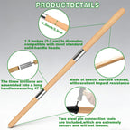 BuerKeo Wooden Hoe Handle Replacement, 47 Inch Length Wooden Pole & Rake Garden Tool Replacement Handle, 1.3 Inch Diameter Long Tapered Handles for Hollow Hoe Fork Shovels Tamper Gardening Tools