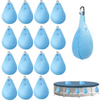 16 Pack Pool Cover Weights with Hooks, Leakproof Swimming Pool Cover Hanging Bag Thick PVC Pool Water Bags, Antifreezing Winter Pool Tarp Weights for Above Ground Pool Cover