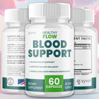(2 Pack) Healthy Flow Blood Support Capsules, Official Healthy Flow Blood Support Pills with All Natural Ingredients, Advanced Formula Supplement with Premium Vitamins for Men & Women (120 Capsules)