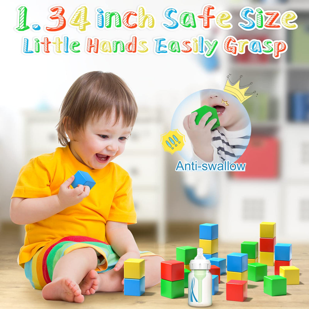 Asago Magnetic Blocks, 1.34 inch Large Magnetic Building Blocks, 3D Magnetic Cubes for Toddlers, Preschool Educational Construction Kit, Sensory Montessori Toys Kids Blocks for Boys Girls Toddlers