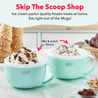 Dash My Mug Ice Cream Maker 2 Pack Bundle, Half-Pint Freezer Mugs, Aqua