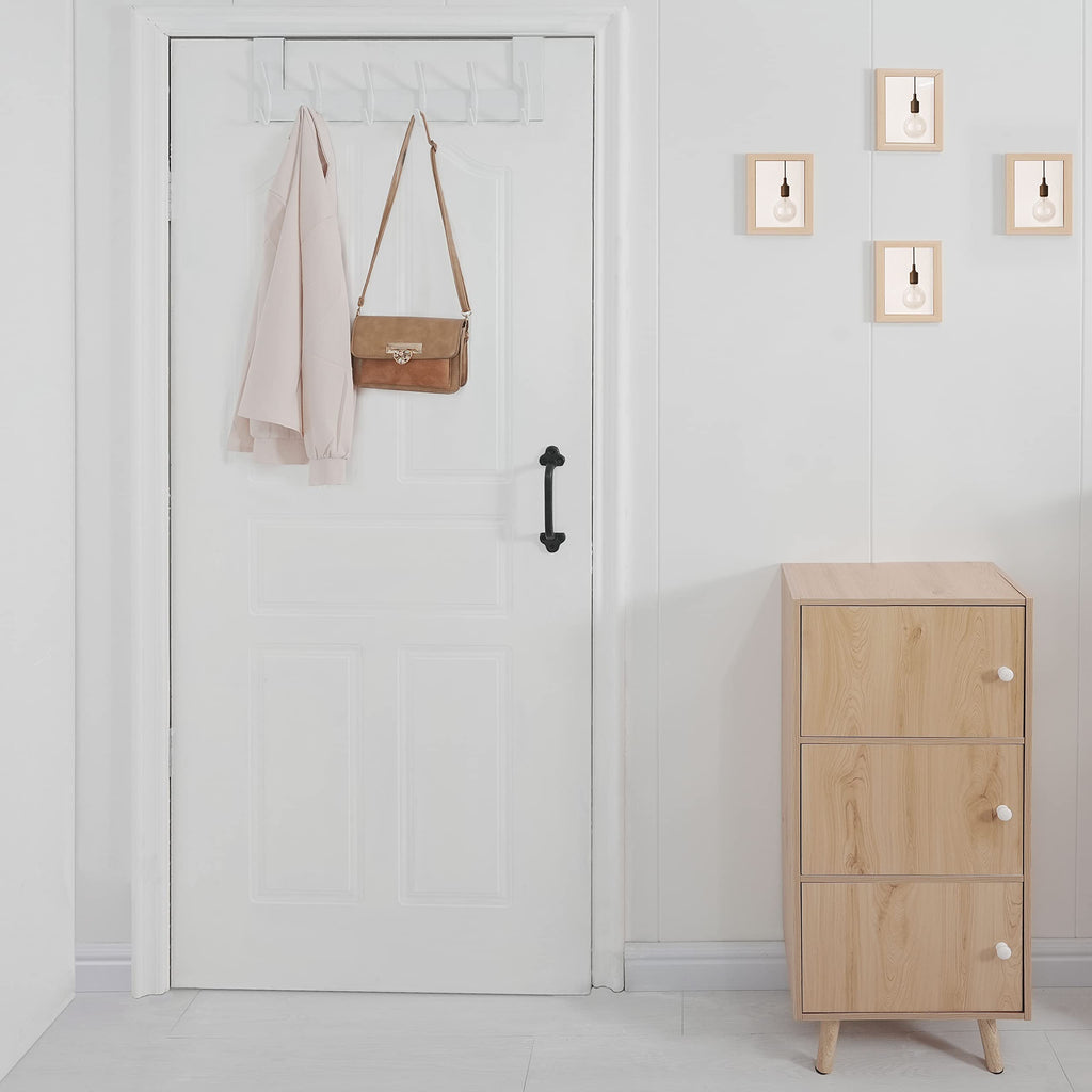 WEBI Over The Door Hooks,Over Door Towel Rack,Door Hanger,Door Coat Hanger,Door Coat Rack,Door Hooks for Hanging Clothes,Back of Door,White