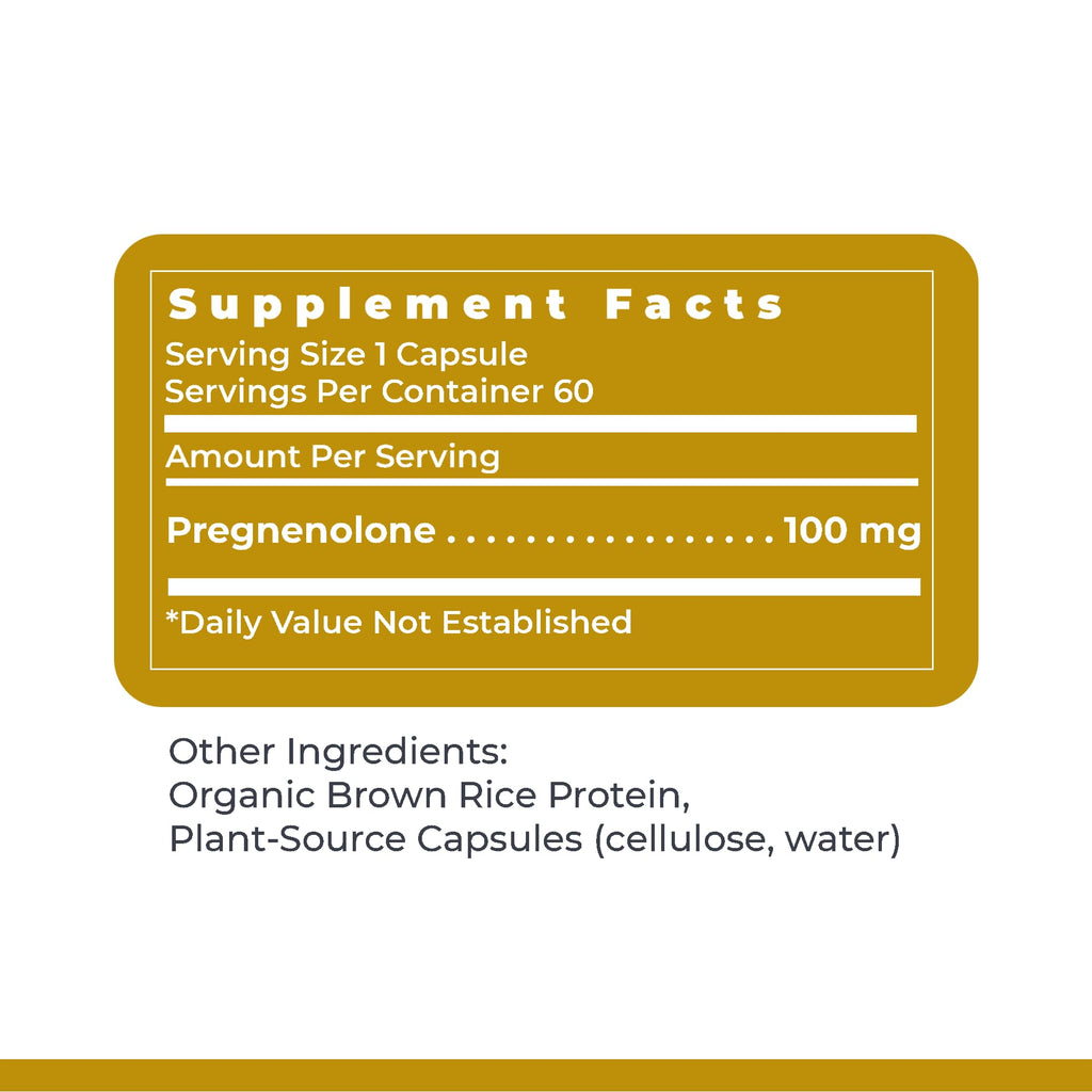 Premier Research Labs Premier Pregnenolone - 100mg Pregnenolone for Hormone Support, Precursor to Progesterone, Testosterone, Estrogen, Pregnenolone Supplement for Women & Men - 60 Vegetarian Capsules