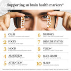 HCF A20 Microbead Brain Health Supplements for Adults for Memory, Focus, Calm, Mood, Alertness, Attention, Vision, Sleep, Immune System, 20 Premium Nootropic Nutrients Multivitamin & 7 Advances® Tech