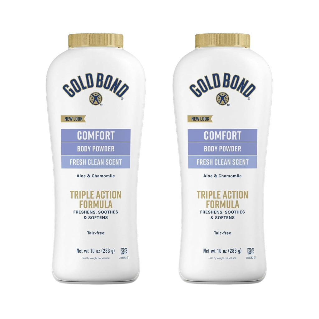 Gold Bond Comfort Body Powder, 10 oz., Talc-Free, Fresh Clean Scent With Aloe & Chamomile, Pack of 2