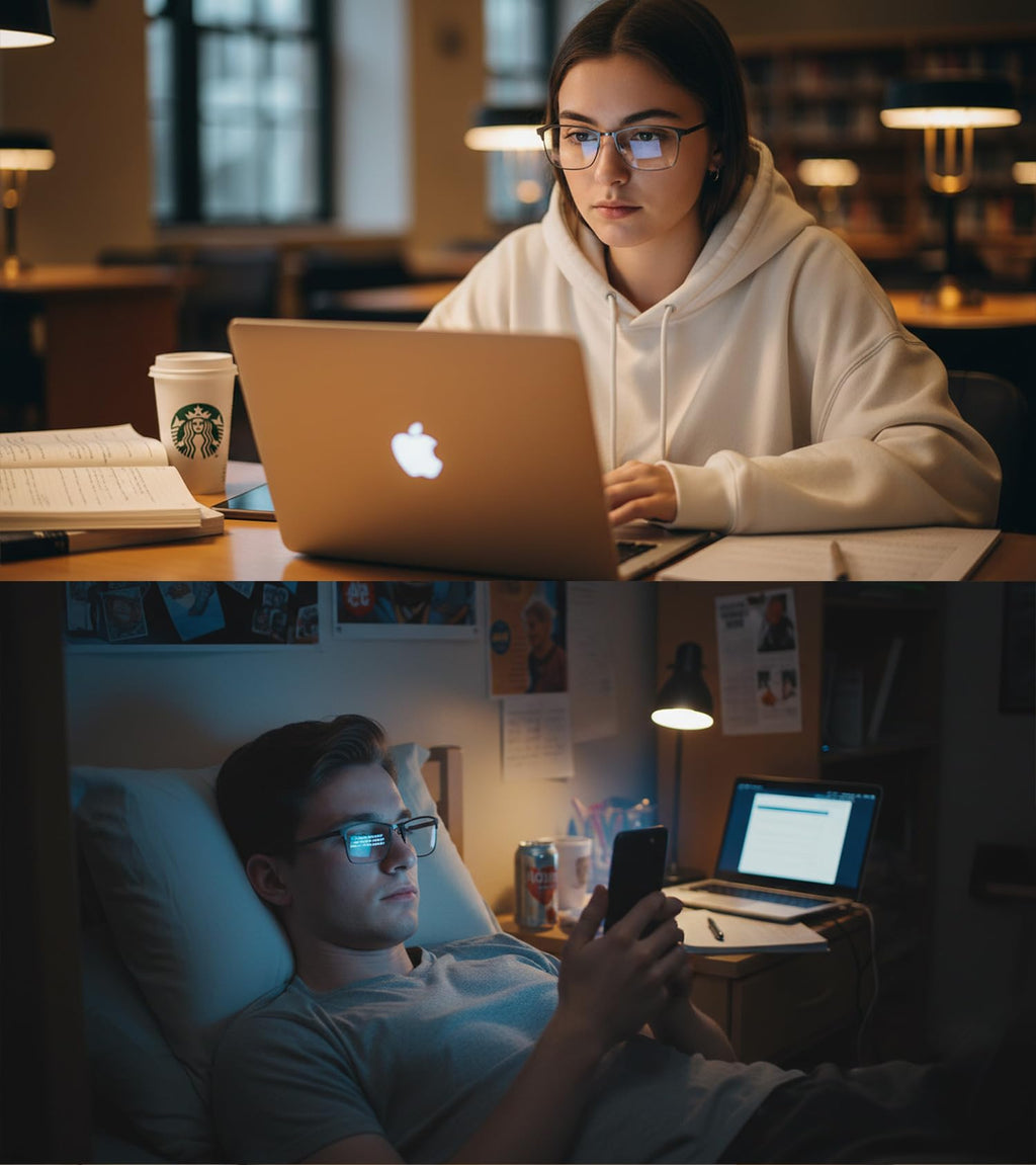 YIMI Mens Blue Light Glasses Men Computer Gaming BlueLight Blocking Glasses Metal Anti Eyestrain Clear Lens Eye Protection (Photochromic/Dual Purpose)