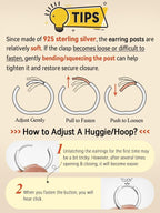 FaithHeart Solid 925 Sterling Silver Huggie Hoop Earrings for Women, 8mm