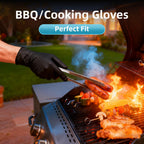 UYKKE Nitrile Gloves Disposable Latex Rubber Cooking Black Gloves Nitrile Gloves Large Black Latex Glove Disposable Latex Cooking Rubber HEAVY DUTY 6 Mil Glove