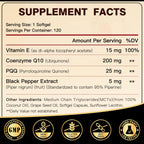 DRFOSTER Coq10 200mg, Coenzyme Q10 for Antioxidant & Energy Production, 6X Higher Absorption Cq10 with Vitamin E & PQQ & Black Pepper Extract, Co q 10 Supplement 120 Servings
