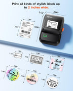 Ponek Label Maker Machine with Tape, M100 Address Barcode Label Printer, Versatile App 4000 Icons and 300 Fonts, Industrial Label Makers for Small Business, Office, Home, School, Safety Label Makers