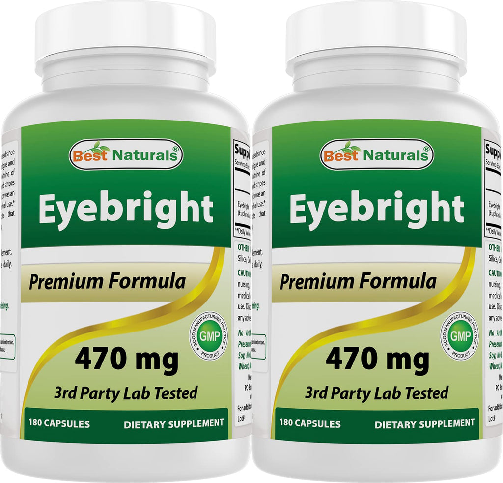 Best Naturals Eyebright 470 mg 180 Capsules (180 Count (Pack of 2))