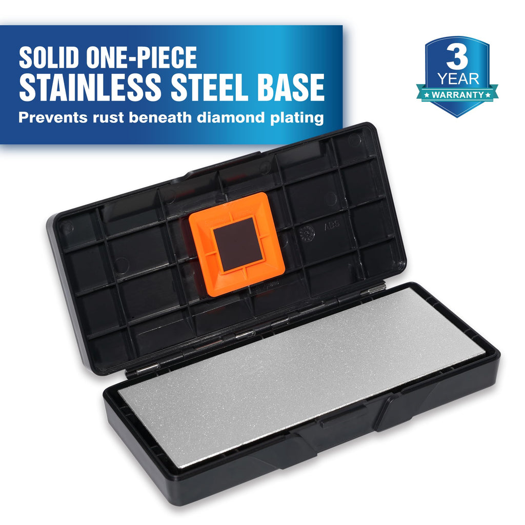 SHARPAL 156N Double-sided Diamond Sharpening Stone Whetstone Knife Sharpener | Coarse 325 / Extra Fine 1200 Grit | Storage Case with NonSlip Base & Angle Guide (6 in. x 2.5 in.) Fathers Day Gift