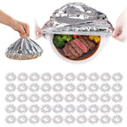 Reusable Aluminum Foil Food Covers, 2026 New Thickened Heat-Resistant Material with Continuous Warmth, Fresh Keeping Food Cover for Home Kitchen Meals Vegetables Fruits Leftovers (A-50Pcs)