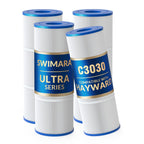 Swimara C3030 C3025 C3020 C3000 Pool Filter Cartridges, 5 oz+ Trilobal Fabric, Replacement for Hayward CX580XRE, PA81, 324 Sq. Ft., 4-Pack, Ultra Series