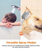 Shower Head High Pressure,10" Rain Shower Head With Handheld Spray Combo, Shower Heads with Hose and 11'' Angle Adjustable Extension Arm, Waterfall Showerhead, Dual Detachable Shower Head