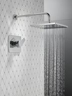 Delta Modern 14 Series Square Rain Shower Faucet Set, Chrome Shower Head and Handle Set, Valve Trim Kit, Chrome T14268-PP (Valve Not Included)