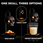 Nomnu Skull Candle Warmer Lamp, Black Spooky Gothic Decor w/Timer & Dimmer
