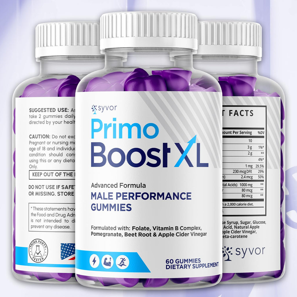 Primo Boost XL Gummies, Official Primo Boost XL Gummys with All Natural Ingredients, Advanced PrimoBoost Health & Wellness Support Formula with Max Strength Active Lifestyle Vitamins (60 Gummies)