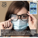 Anti Fog Wipes for Glasses Pre Moistened Cleaner Lens Wipes for Screens, Binoculars, Face Sheilds, Ski Masks, Swim Goggles, Individual Wrapped Antifog for Eyeglass Cleaner (200 Pack)